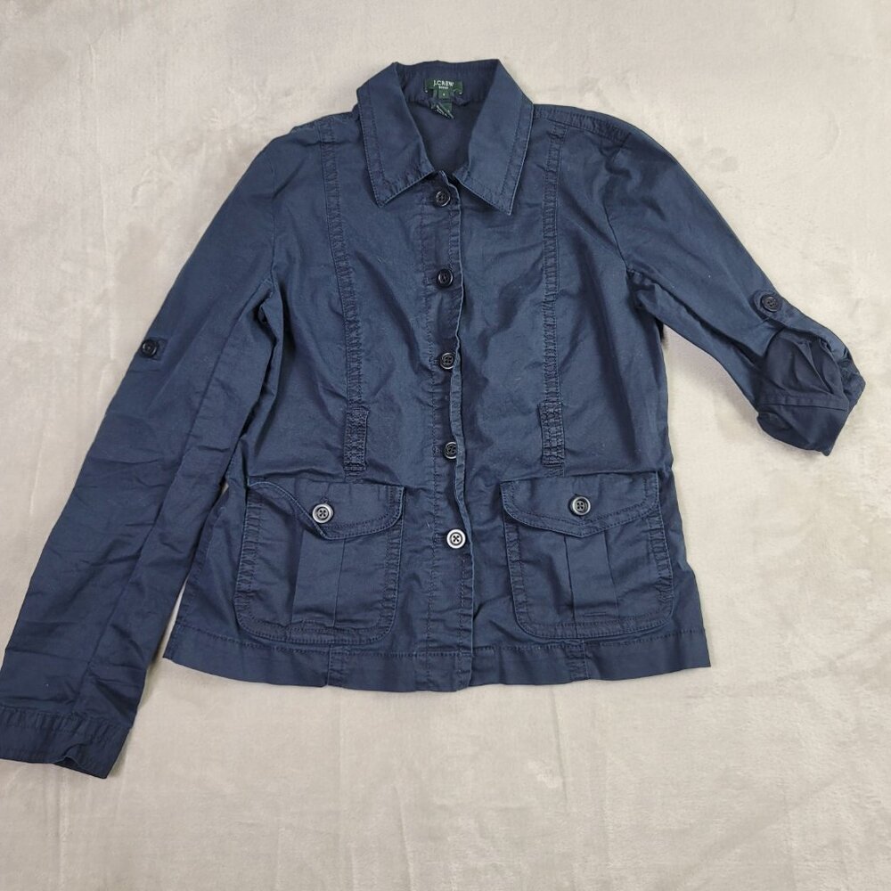J. Crew Navy Lightweight Stretchy Buttoned Women's Shacket | Size 2